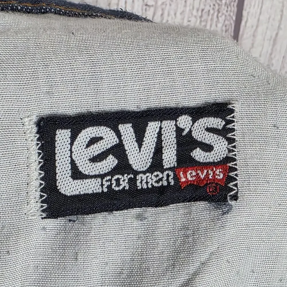 Vintage Levi’s For Men Orange Tab Jeans 34x29 Dark Wash Straight Leg Distressed